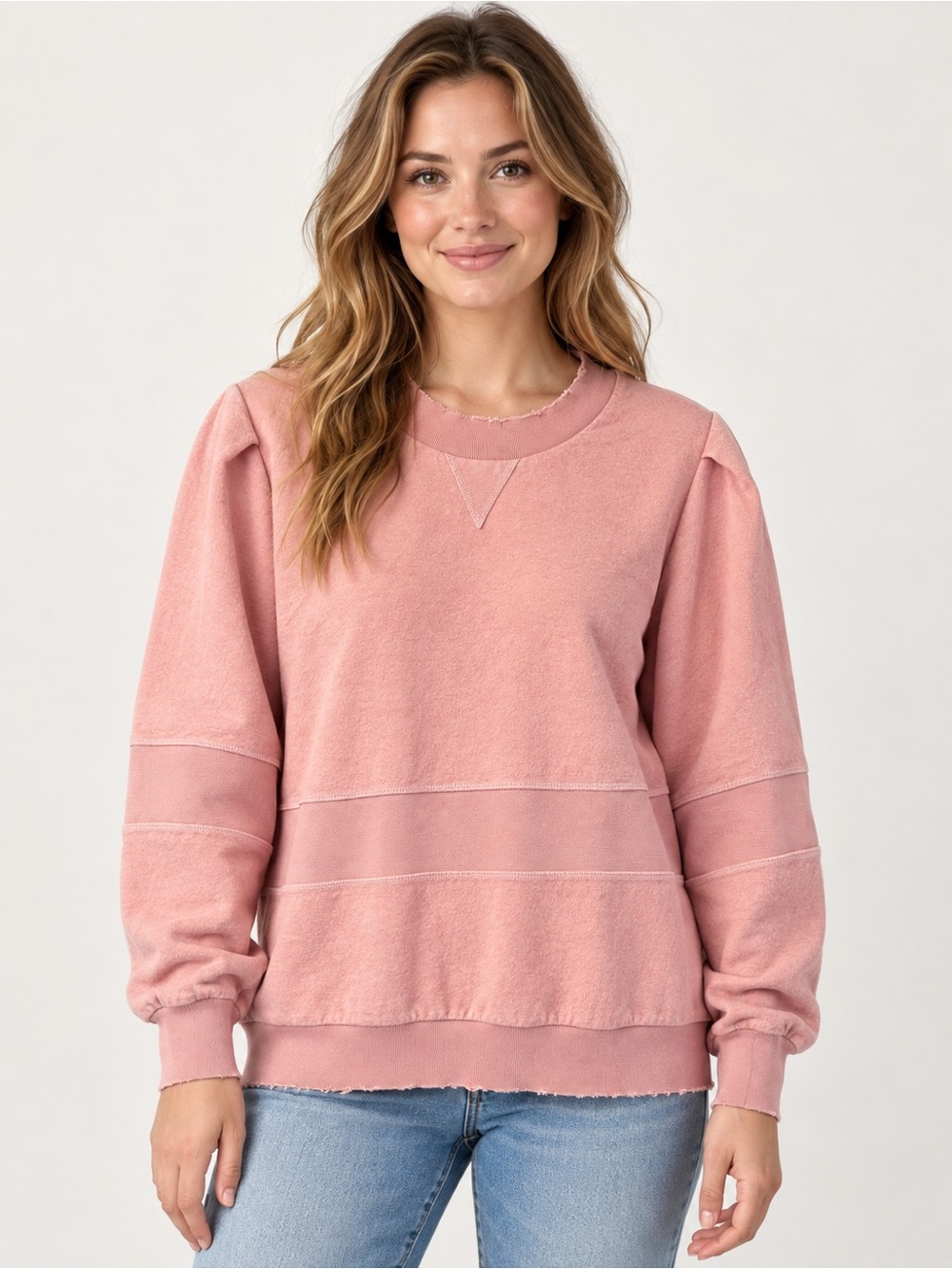 LoveShackFancy Dusty Rose Distressed Sweatshirt – Women’s Medium